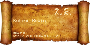 Kehrer Robin névjegykártya